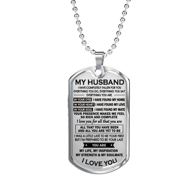 Husband Birthday Gifts For Your Man Your Eyes Heart Soul Dog Tag Pendant Custom